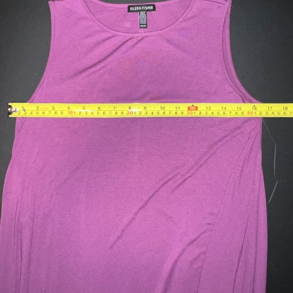 Eileen Fisher Sleeveless Plum high neck hankerchef hem midi Dress XS Resortwear - Picture 7 of 9